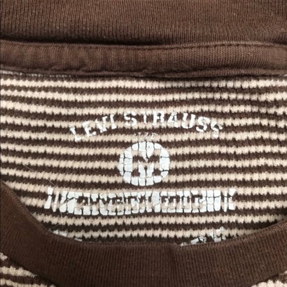 LEVI STRAUSS Brown Long Sleeve Round Neck Shirt - Picture 5 of 5